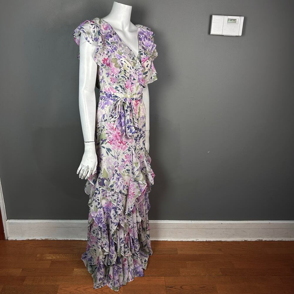 Lauren Ralph Lauren Maxi Dress Size 0 Ruffle Floral Cottagecore Feminine NWT - Picture 5 of 16